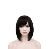 Real Hair Ribbon Bangs Head Cover Wig – Human Hair with Fringe, Natural Finish