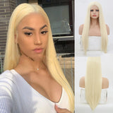 Gold Front Lace Hand-Hooked Long Straight Wig – Premium Women's Hair Cover