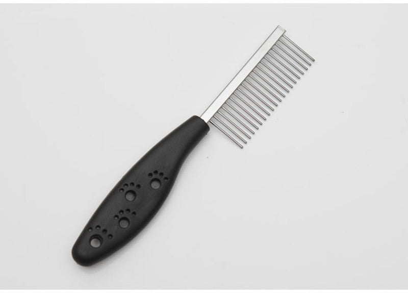 Pet candy color soft handle stainless steel comb