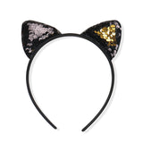 Flip sequin cloth cat ear headband