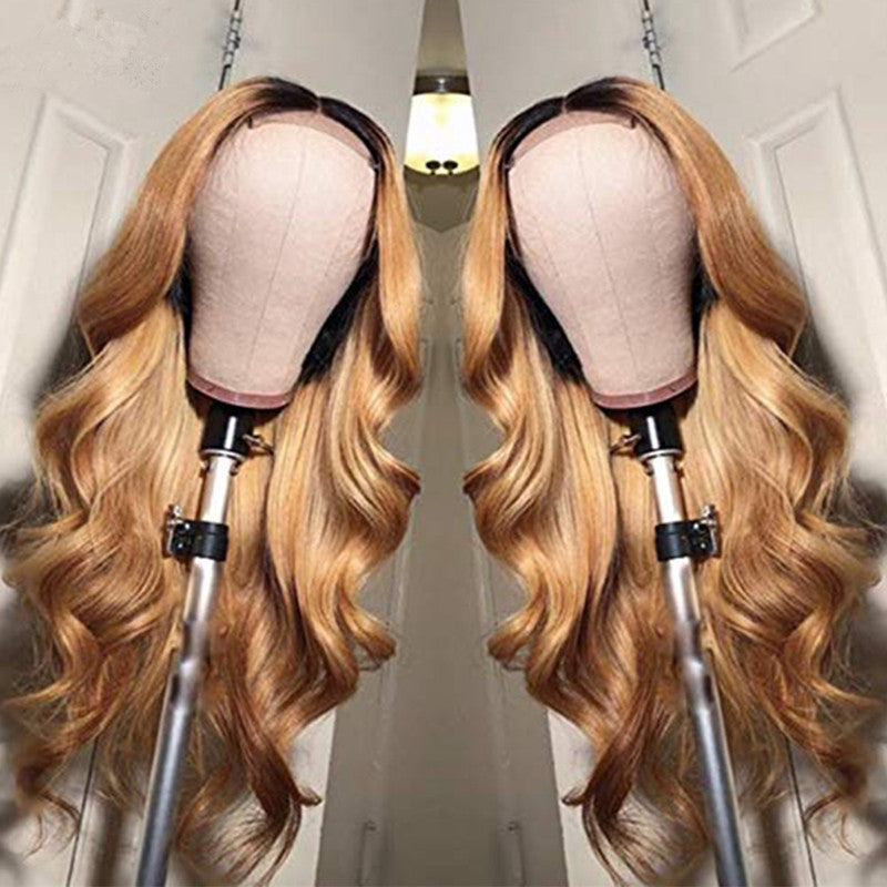 European & American Long Curly Wig – High Temperature Silk, Full Volume Women's Headgear