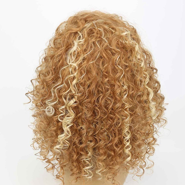 African Small Curly Afro Wig – Short Natural Curls Headgear, High Temperature Silk