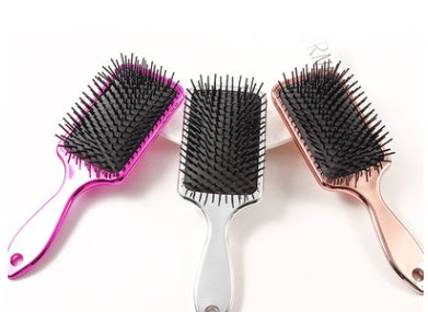 Electroplating Airbag Massage Comb Anti-Knotting Simple Multi-Color Optional Plastic Large Plate Comb