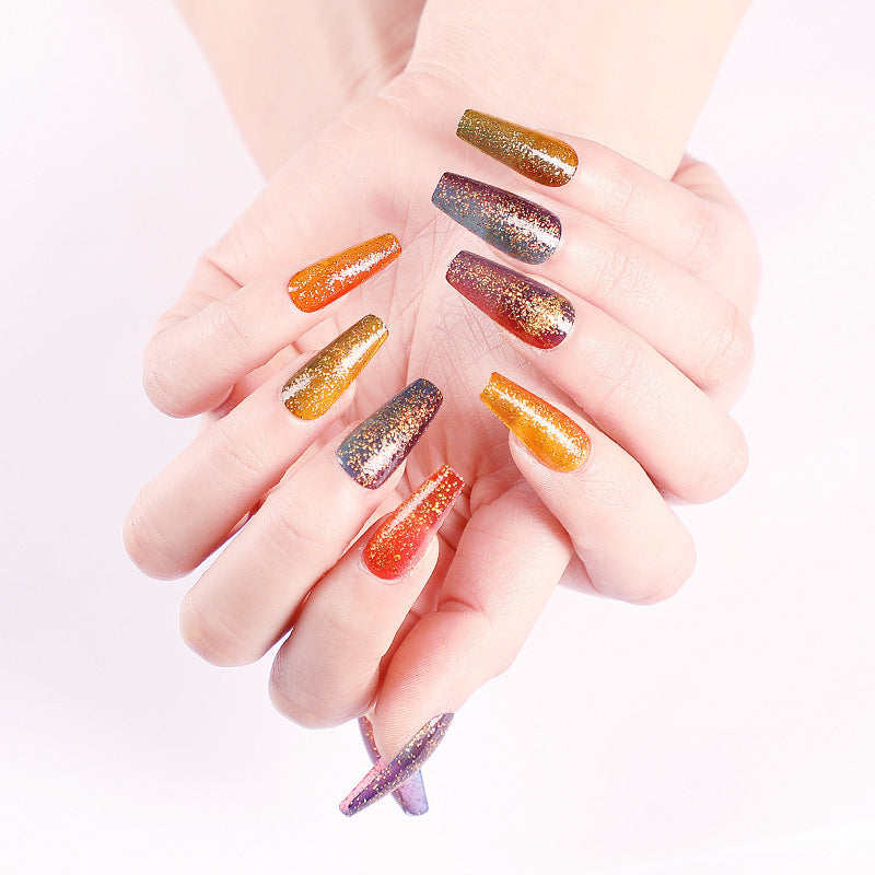 Ballet Nail Piece Gradient Glitter Powder Trapezoidal Nail Art Color Powder False Nails