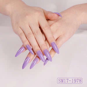 Positive Rred Long Pointed Oval False Nails