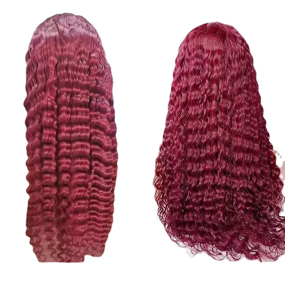 Wine Red Long Lace Front Wig – Creative Versatile Style, High Temperature Fiber