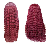 Wine Red Long Lace Front Wig – Creative Versatile Style, High Temperature Fiber