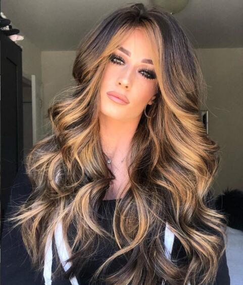 Medium Long Curly Hair Wig – Matte Chemical Fiber, Natural Bounce, 65cm