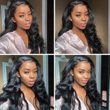 Women's Black Medium Part Long Curly Wig – Natural Centre Part, Full Volume Headgear