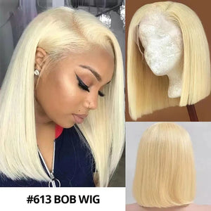 European And American Style Lace Short Straight Hair Light Gold