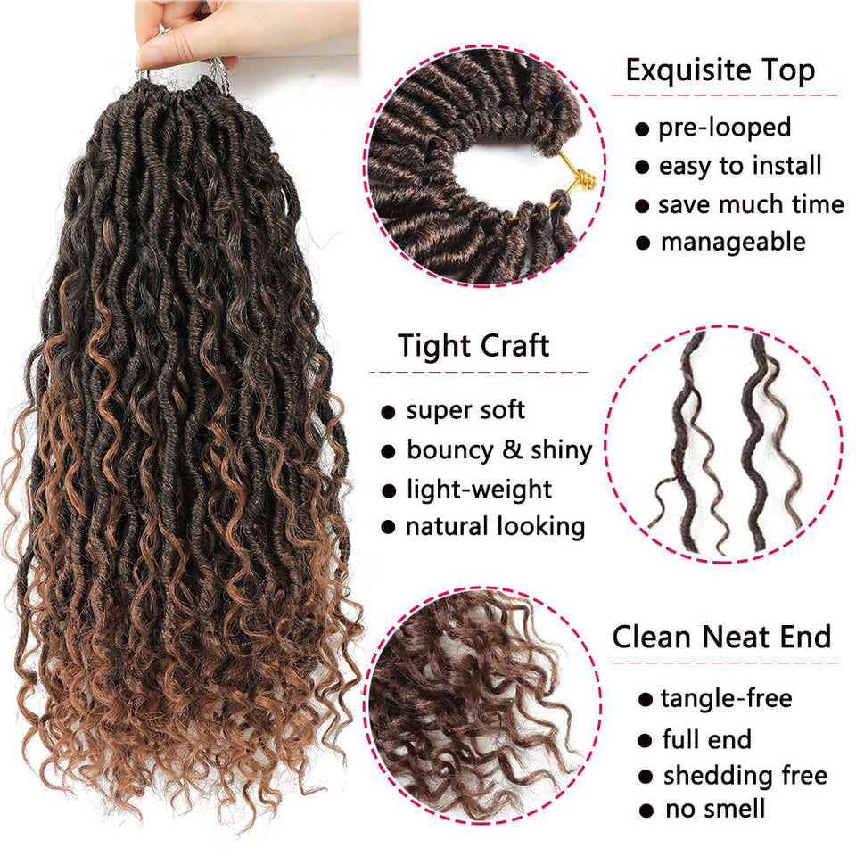 Crochet Dirty Braids Hair – Chemical Fiber Faux Locs, Bohemian Braid Extensions