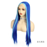 Ladies Front Lace Long Straight Wig – Chemical Fiber, Sleek Natural Look Head Cover