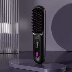 Wireless Hair Straightener Flat Iron Mini 2 IN 1 Roller USB 5000mAh Max 200 Degree Portable Cordless Curler 4 Levels Dry And Wet Uses