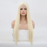 Gold Front Lace Hand-Hooked Long Straight Wig – Premium Women's Hair Cover