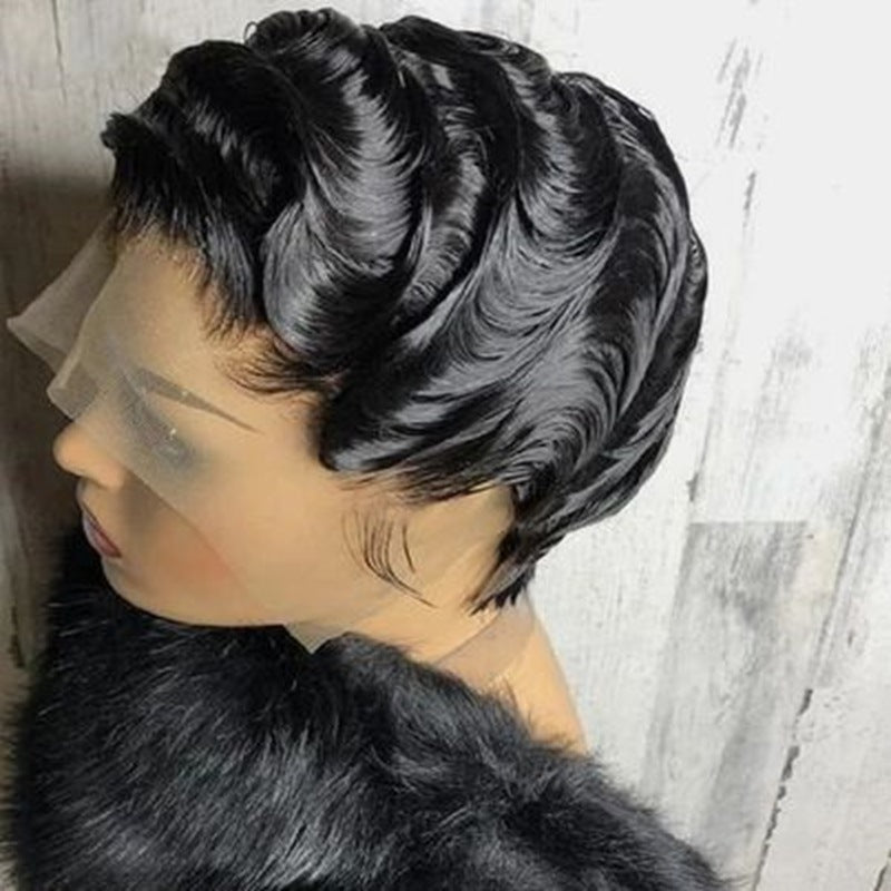 Human Hair Body Wave Pixie Cut Bob Wig – T Frontal Deep Wave Short Lace Wig