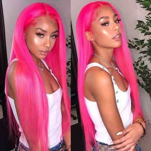 European And American Fashion Fluorescent Medium Long Straight Hair