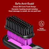 Electric Hot Comb Multifunctional Negative Ion Straight Hair Straightener Comb Anti-Scalding Styling Tool Straightening Brush
