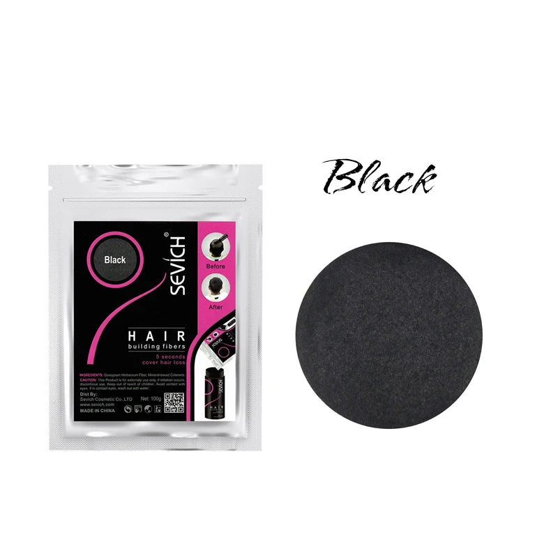 Beauty Salon Instant Thickening Hair Fiber Powder Thickening Hair Fibers Building Wig Extensions Refill Black Colors 100g
