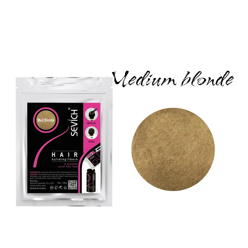 Beauty Salon Instant Thickening Hair Fiber Powder Thickening Hair Fibers Building Wig Extensions Refill Black Colors 100g