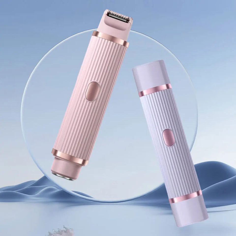 2in1 Electric Razors for Women Bikini Trimmer Facial Mustache Shavers for Ladies Body Underarms Legs Portable Painless Epilator