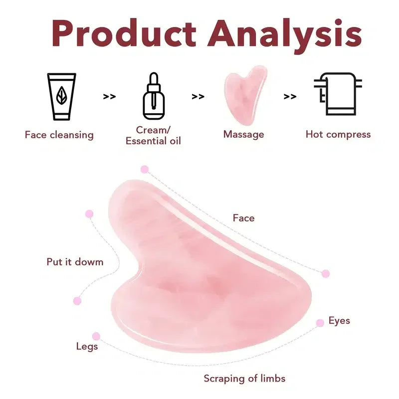 Natural Stone GuaSha Jade Facial Beauty Scraping Massage Tools Firm Skin Care Face Gua Sha SPA Physical Therapy