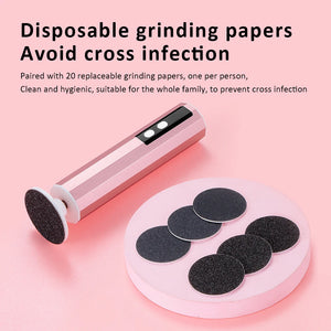 Wireless Foot Care File Leg Heels Remove USB Rechargeable Dead Skin Pedicure Tool with Replacement Sandpaper Foot Care Tool