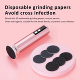 Wireless Foot Care File Leg Heels Remove USB Rechargeable Dead Skin Pedicure Tool with Replacement Sandpaper Foot Care Tool