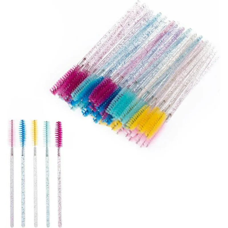10Pcs Rose red Disposable Eyebrow Brushes,Silicone Eyelashes Brushes Transparent Mascara Wand Applicators Versatile Makeup Brush