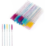 10Pcs Rose red Disposable Eyebrow Brushes,Silicone Eyelashes Brushes Transparent Mascara Wand Applicators Versatile Makeup Brush