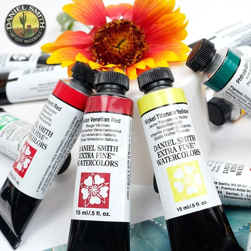 American DANIEL SMITH Series 1 Natural Mineral Extra Fine Watercolor Piant 15ml Paint Tube Painting Artists Drawing Supplies