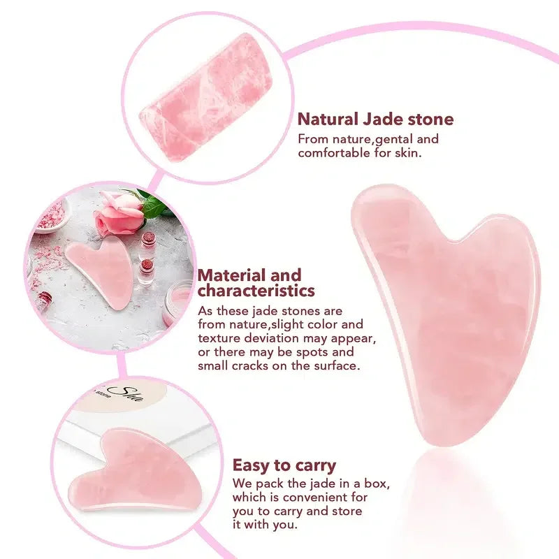 Natural Stone GuaSha Jade Facial Beauty Scraping Massage Tools Firm Skin Care Face Gua Sha SPA Physical Therapy