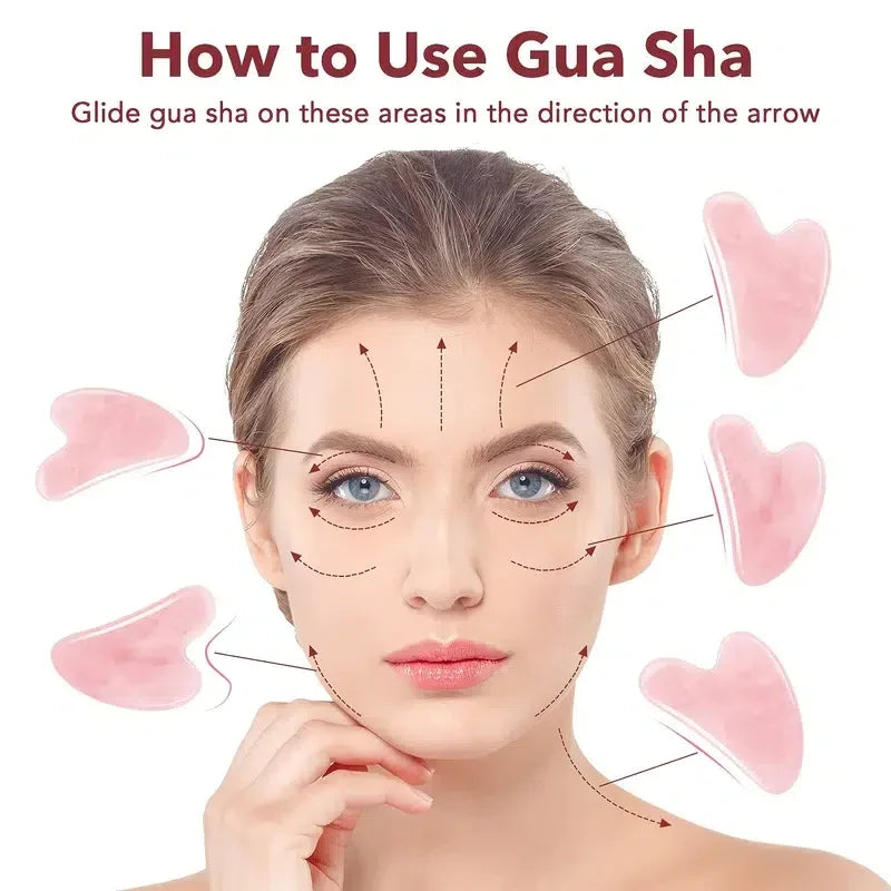 Natural Stone GuaSha Jade Facial Beauty Scraping Massage Tools Firm Skin Care Face Gua Sha SPA Physical Therapy