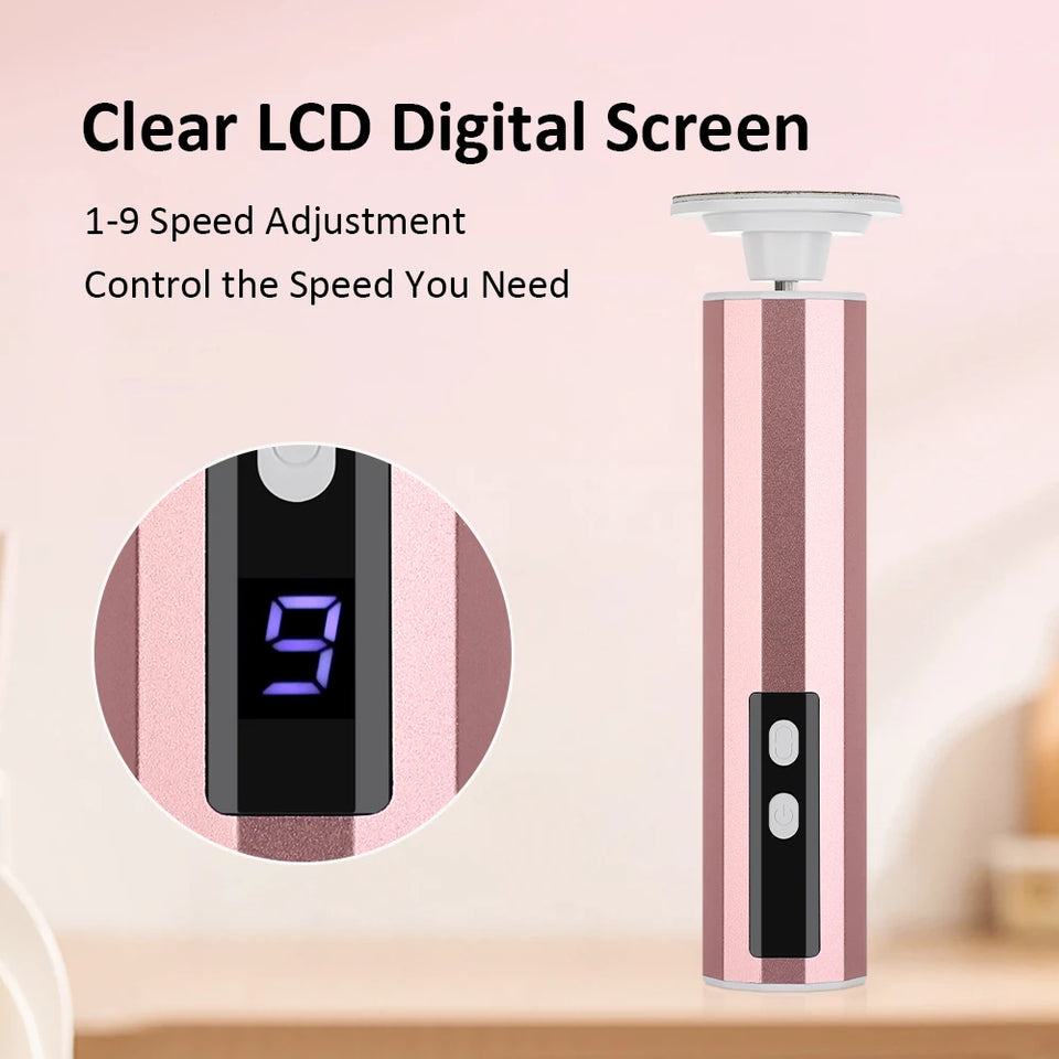 Wireless Foot Care File Leg Heels Remove USB Rechargeable Dead Skin Pedicure Tool with Replacement Sandpaper Foot Care Tool