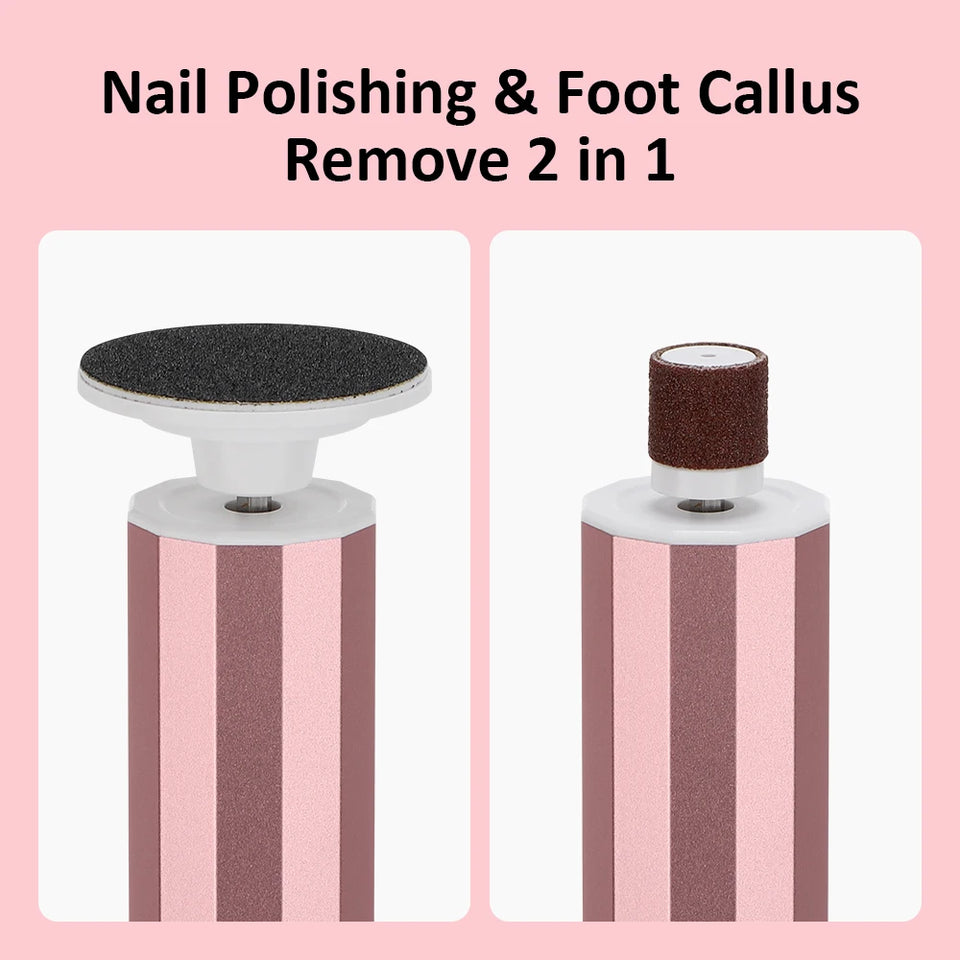 Wireless Foot Care File Leg Heels Remove USB Rechargeable Dead Skin Pedicure Tool with Replacement Sandpaper Foot Care Tool