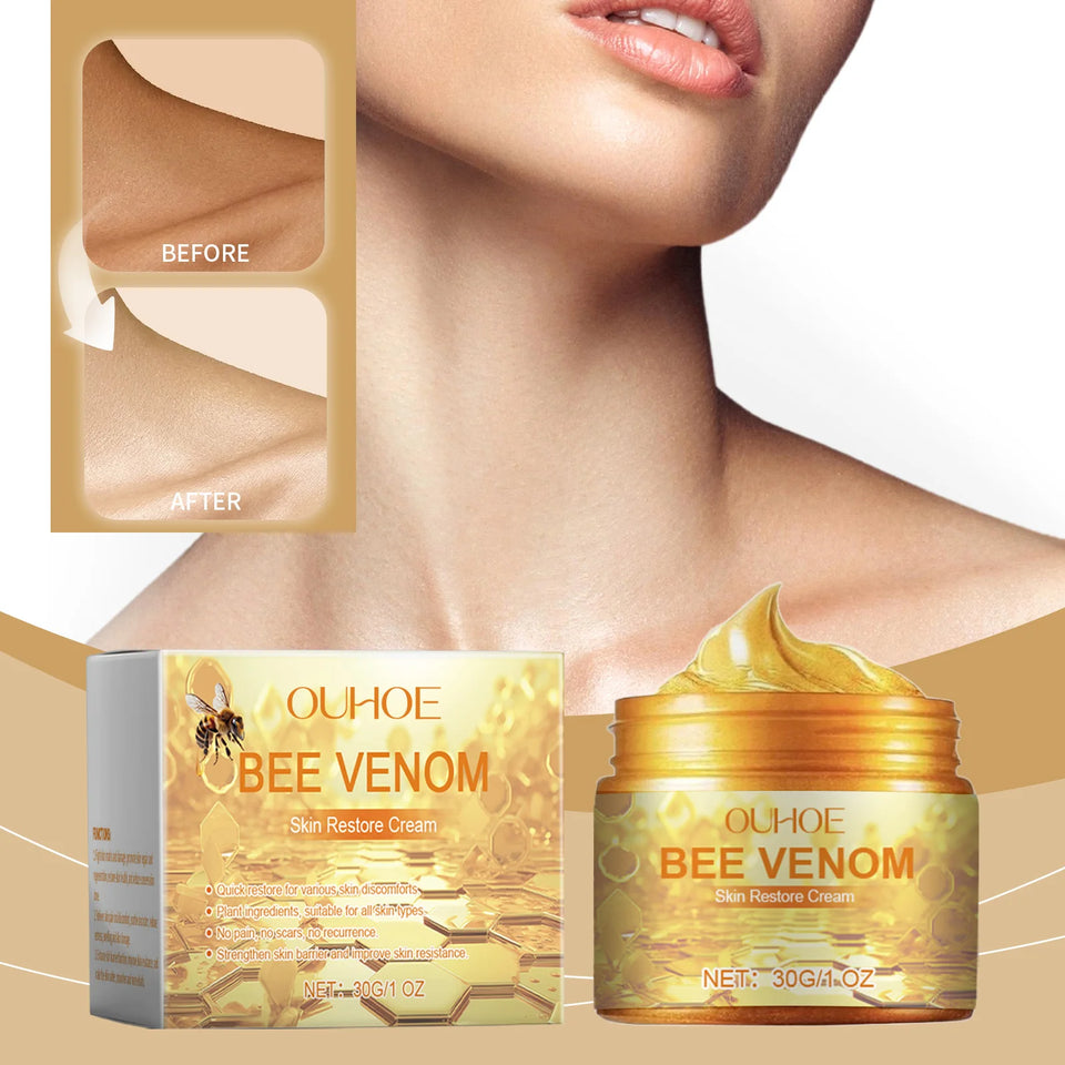 OUHOE Bee Venom Skin Restore Cream - Repair Damaged Skin, Soothe Discomfort, Moisturize, All Skin Types, Anti - aging, Portable