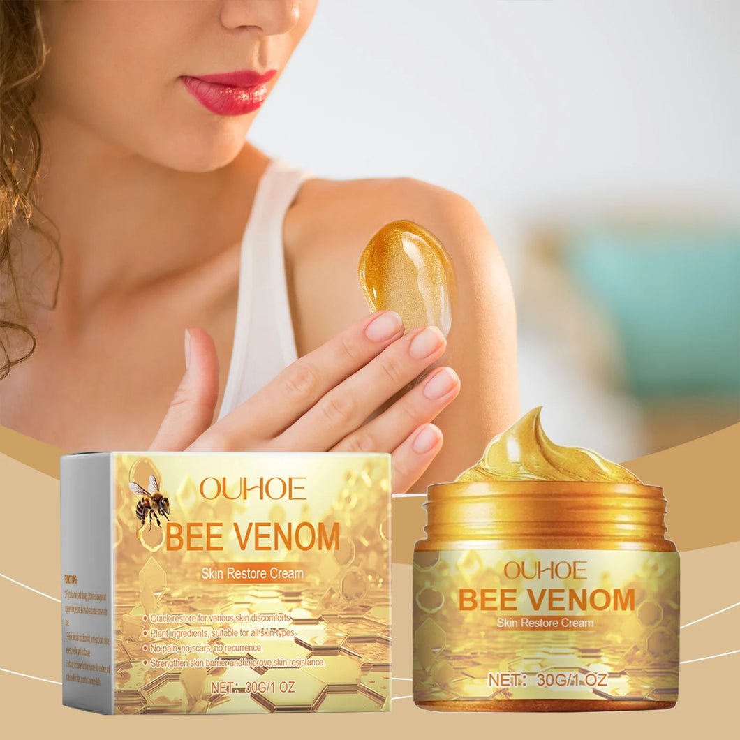 OUHOE Bee Venom Skin Restore Cream - Repair Damaged Skin, Soothe Discomfort, Moisturize, All Skin Types, Anti - aging, Portable