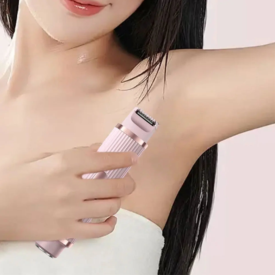 2in1 Electric Razors for Women Bikini Trimmer Facial Mustache Shavers for Ladies Body Underarms Legs Portable Painless Epilator
