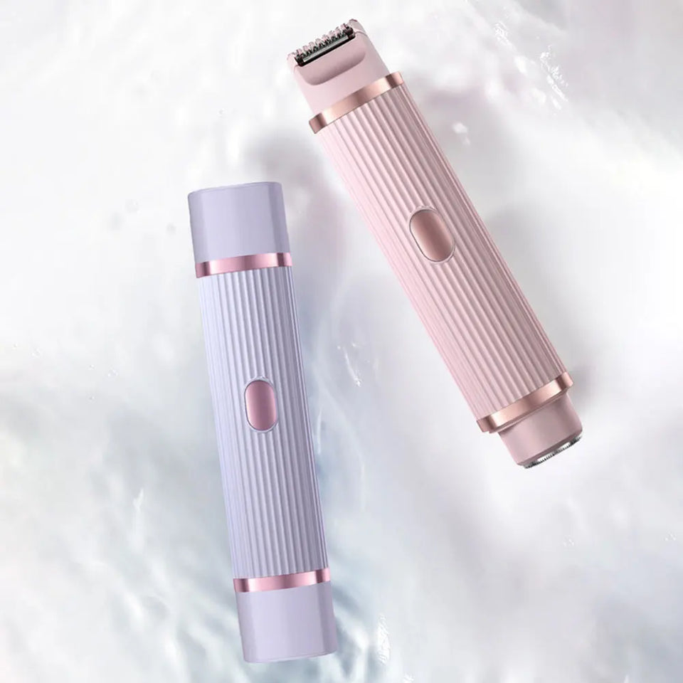 2in1 Electric Razors for Women Bikini Trimmer Facial Mustache Shavers for Ladies Body Underarms Legs Portable Painless Epilator