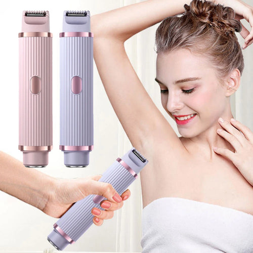 2in1 Electric Razors for Women Bikini Trimmer Facial Mustache Shavers for Ladies Body Underarms Legs Portable Painless Epilator