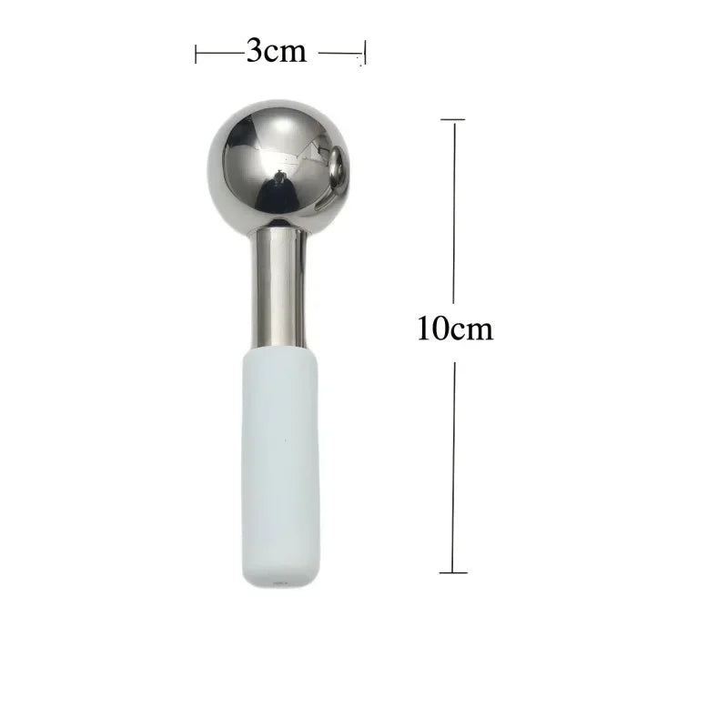 Mini 2pcs Ice Globes Stainless Steel Cryo Sticks for Face Eye Facial Cold Roller Cooling Globe for Puffiness Wrinkle Dark Circle