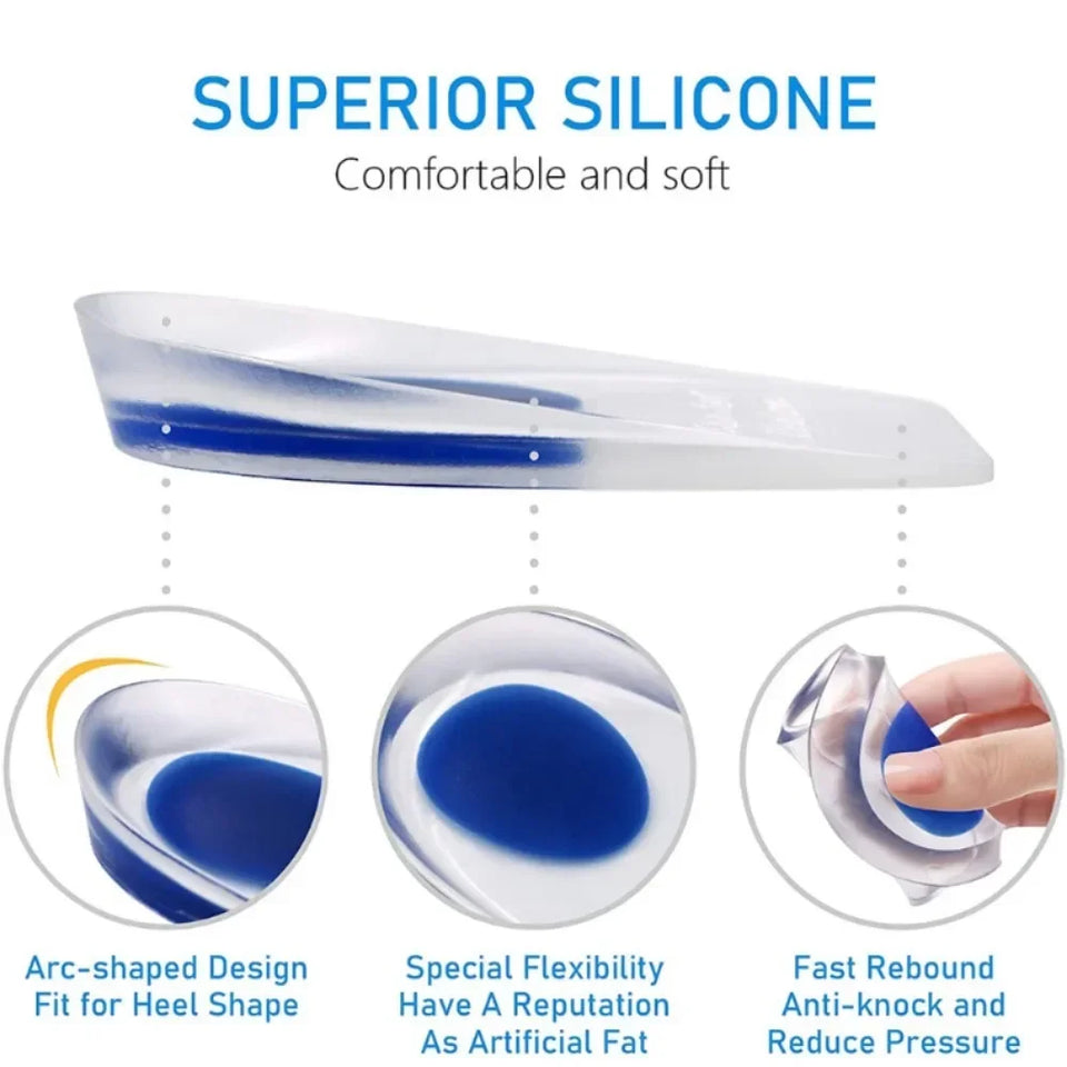 1 Pair Silicone Gel Insoles Men Women Heel Spurs Pain Relief Treatment Heel Insoles Foot Massager Care Shoe Pad Foot Care Tool