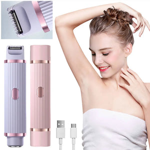 2in1 Electric Razors for Women Bikini Trimmer Facial Mustache Shavers for Ladies Body Underarms Legs Portable Painless Epilator