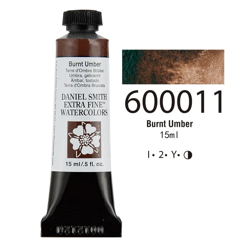 American DANIEL SMITH Series 1 Natural Mineral Extra Fine Watercolor Piant 15ml Paint Tube Painting Artists Drawing Supplies