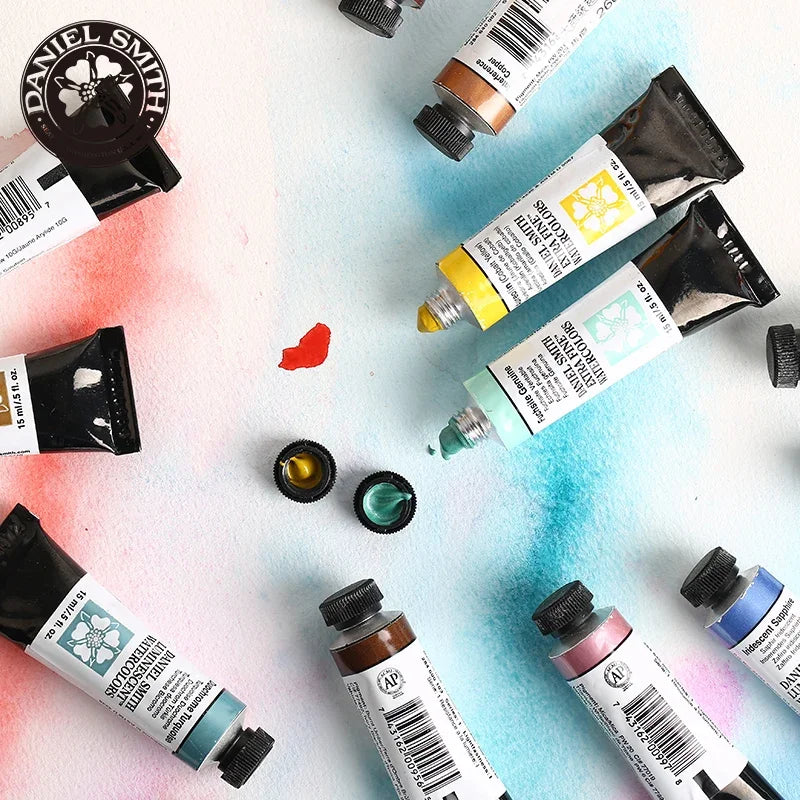 American DANIEL SMITH Series 1 Natural Mineral Extra Fine Watercolor Piant 15ml Paint Tube Painting Artists Drawing Supplies