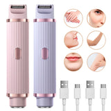 2in1 Electric Razors for Women Bikini Trimmer Facial Mustache Shavers for Ladies Body Underarms Legs Portable Painless Epilator