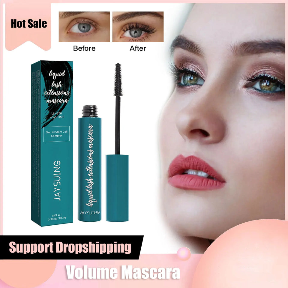 Volume Black Mascara Curling Waterproof Eyelashes Extension Lengthen Quick Drying Non Blooming Long Lasting Thick Fiber Mascara