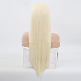 Gold Front Lace Hand-Hooked Long Straight Wig – Premium Women's Hair Cover