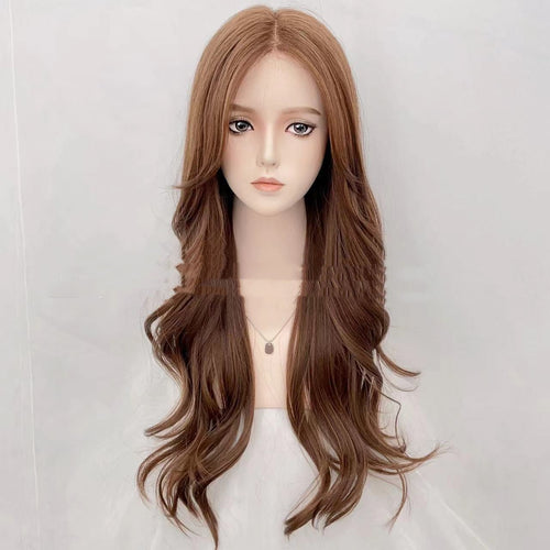 Linen Front Lace Wig Women's Fashion Natural Long Curly Hair