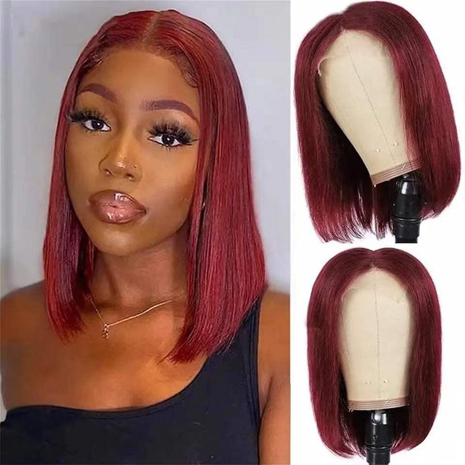 European And American Style Lace Short Straight Hair Light Gold