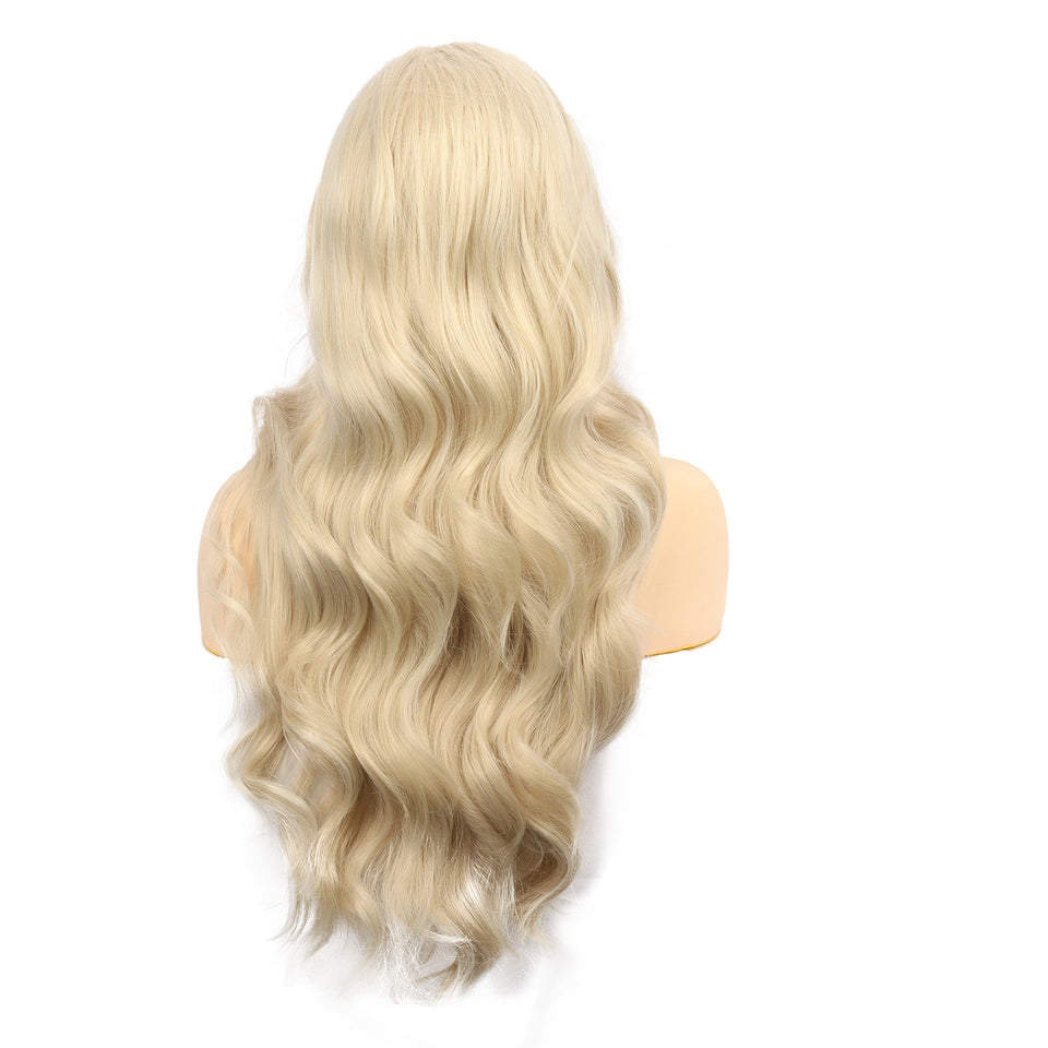 Women's Big Wave Front Lace Wig – Chemical Fiber, Voluminous Curls Full Head Cover
